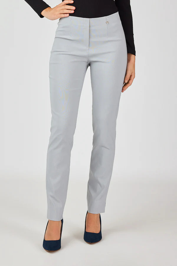 Robell Bella Full length Stretch Trousers in Pearl Grey 51559 920