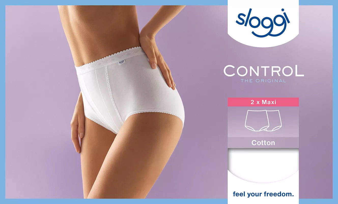 Sloggi Tummy Tuck Control Maxi Briefs 2Pk White or Skin