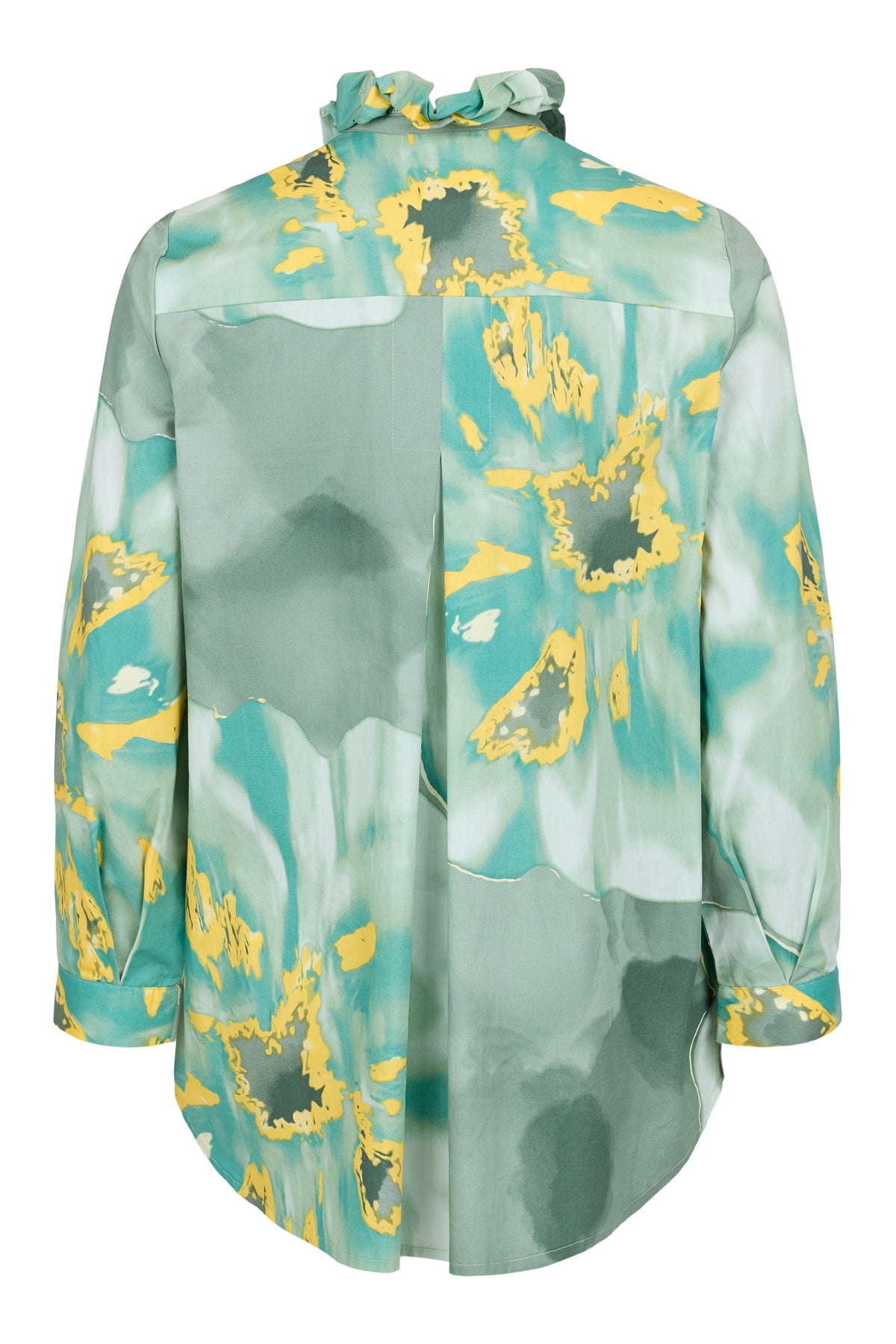 Noen Cotton Tunic with frill collar and pockets in stunning print 83740