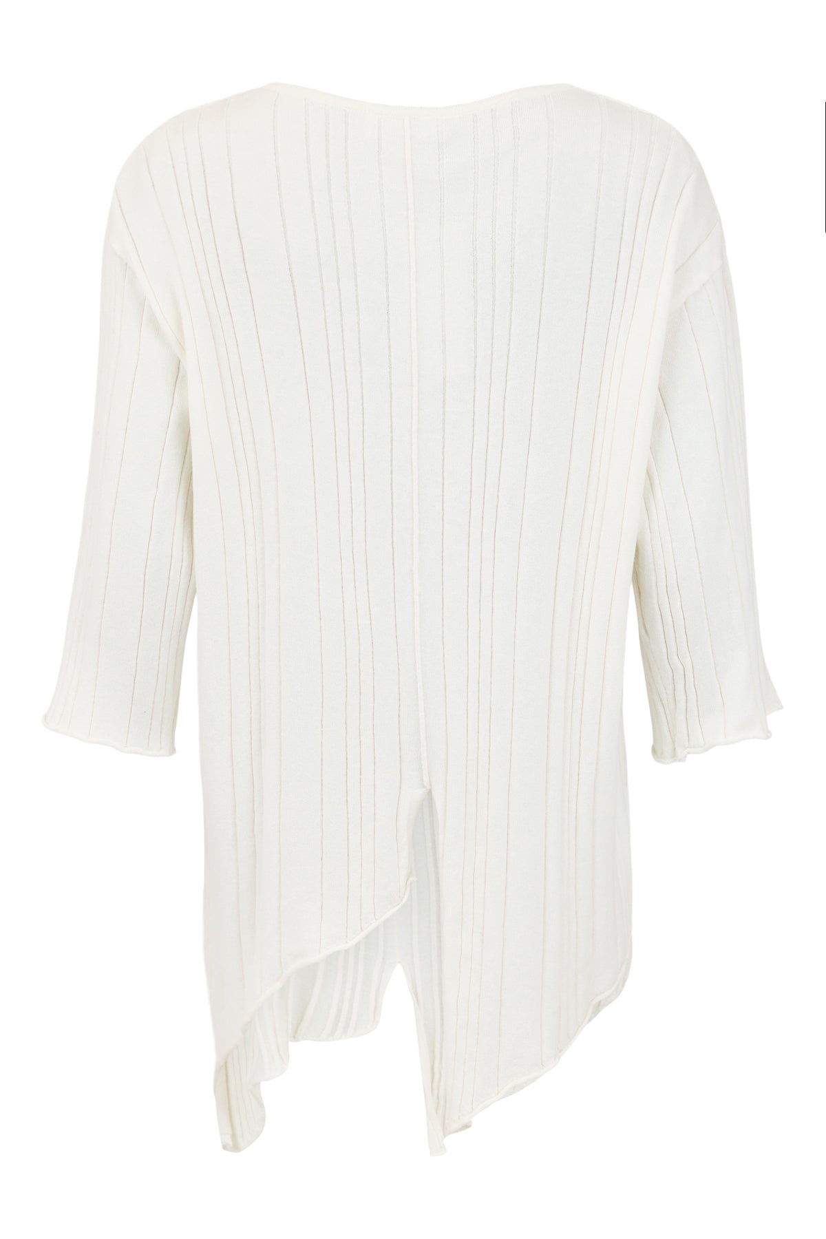 Noen Cotton Knit with Subtle flower embroidery and Split hemline 83742