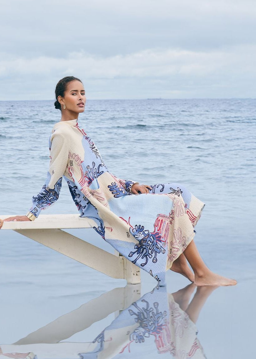 Noen Abstract Print Dress with pockets 81328