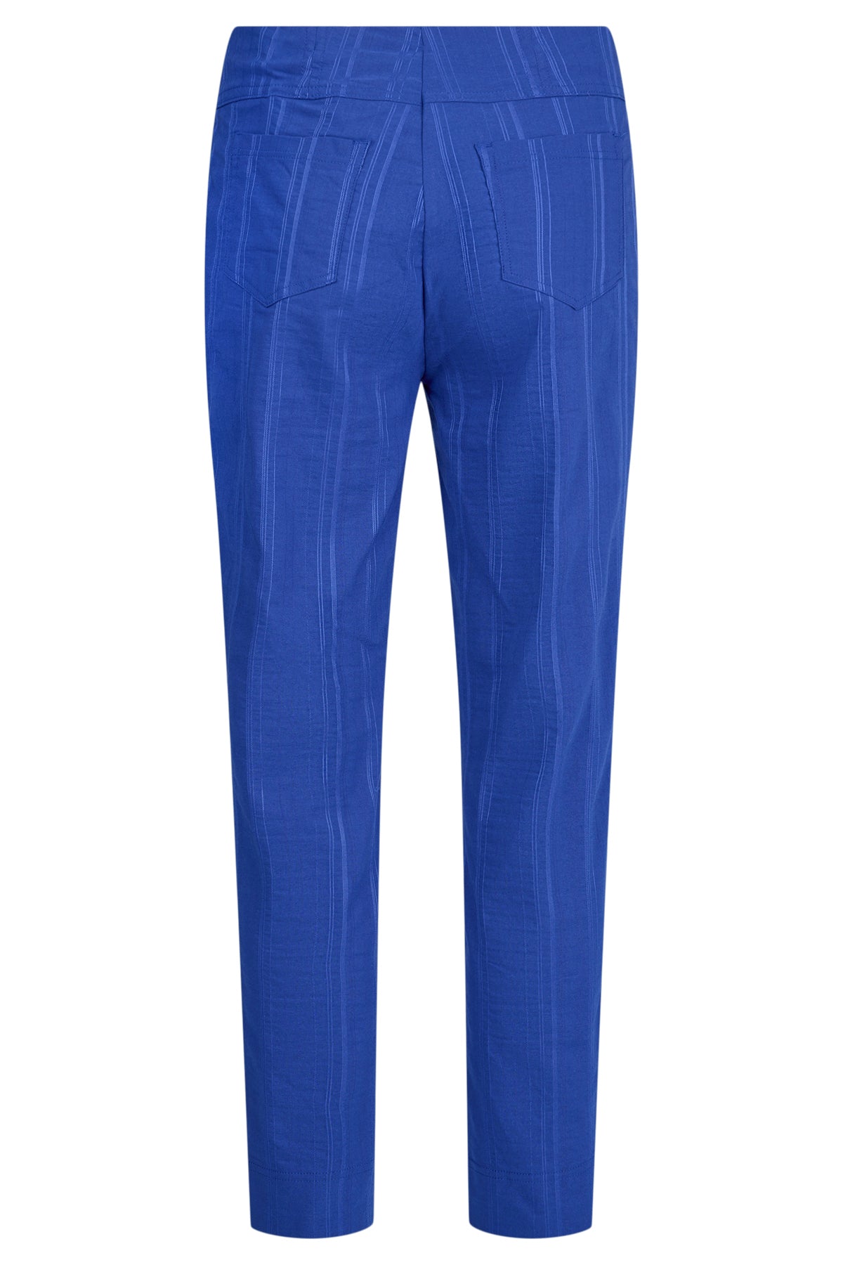 Robell Bella Cotton Blend Seersucker Trousers in Royal Blue 52642 68