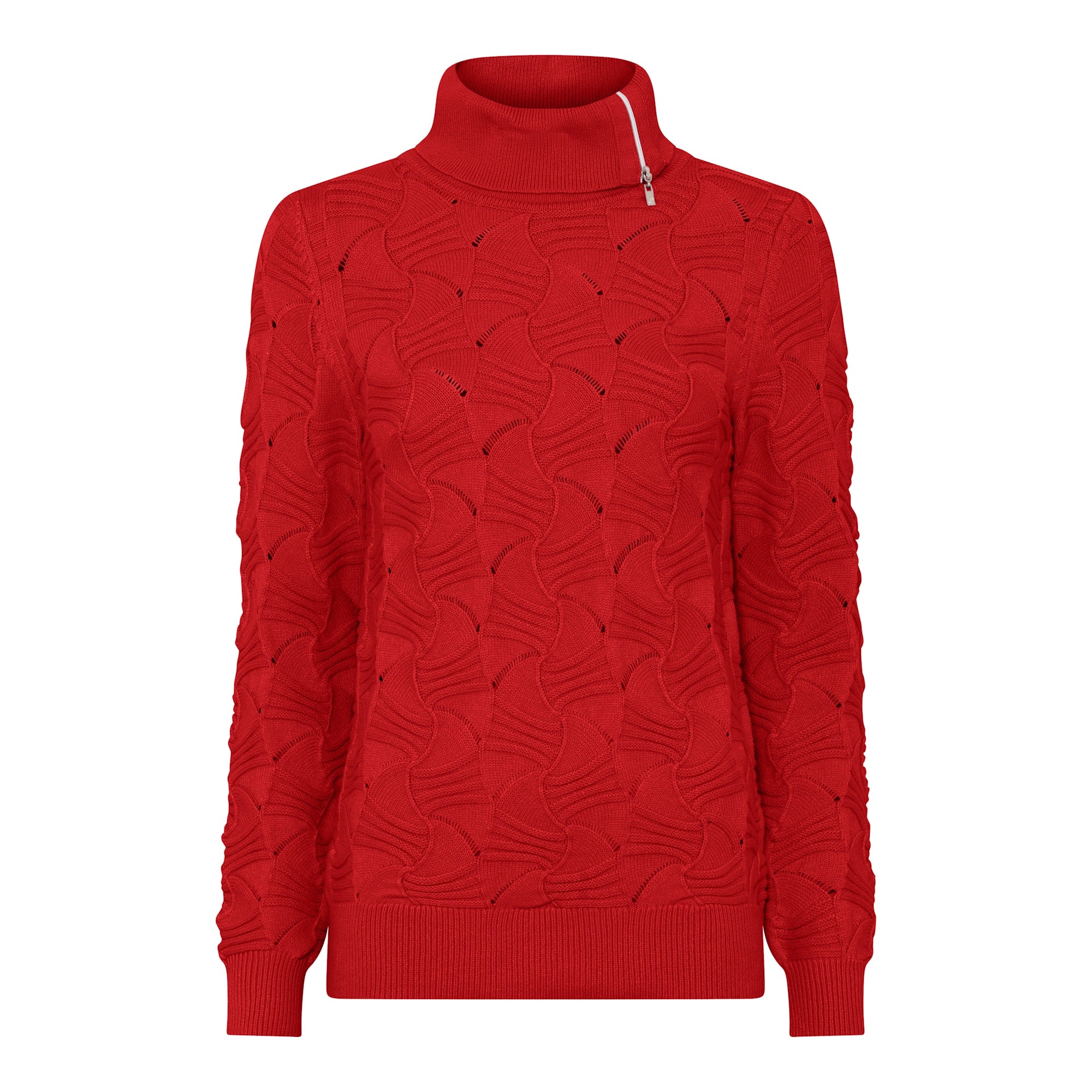Micha textured jumper with open Zip neck detail 176 176
