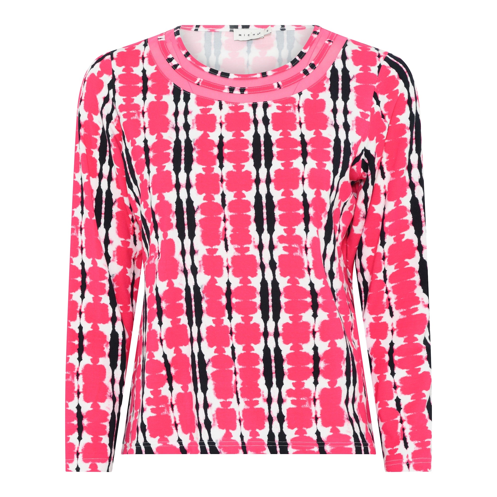 Micha Pink print top with Mesh insert neck detail 180 164