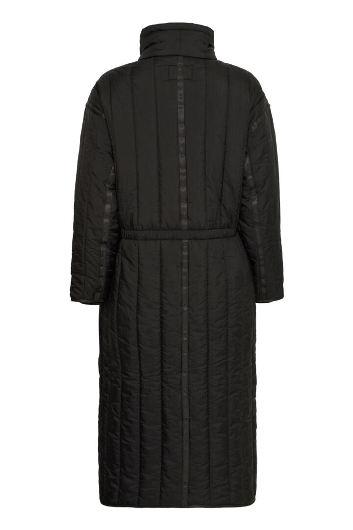 Fransa Long black Quilted Coat 20615637