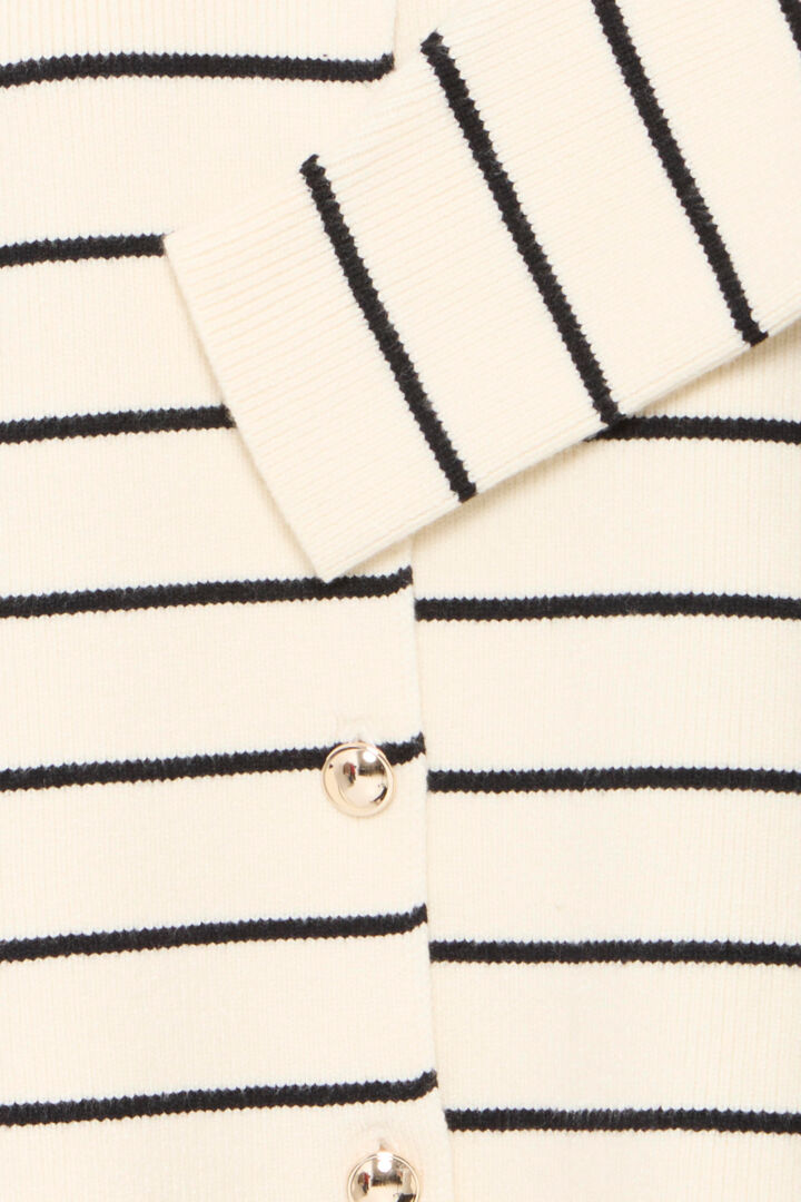 Fransa Knit cardigan with gold buttons . blk cream