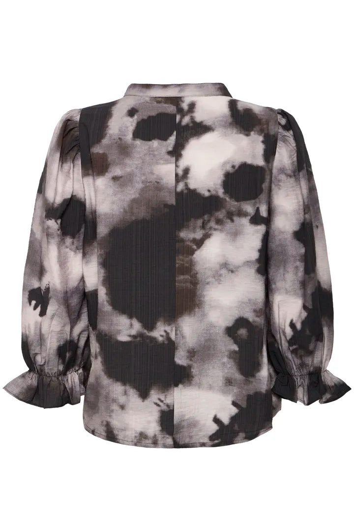 Fransa Blurred print V Neck Blouse