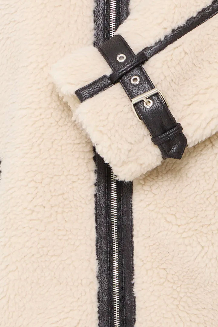Byoung Shearling Jacket with black trim 20816104