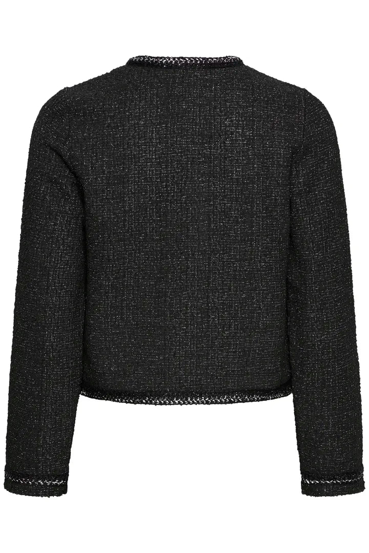 BYoung Tweed look knit jacket with shimmer 20818237