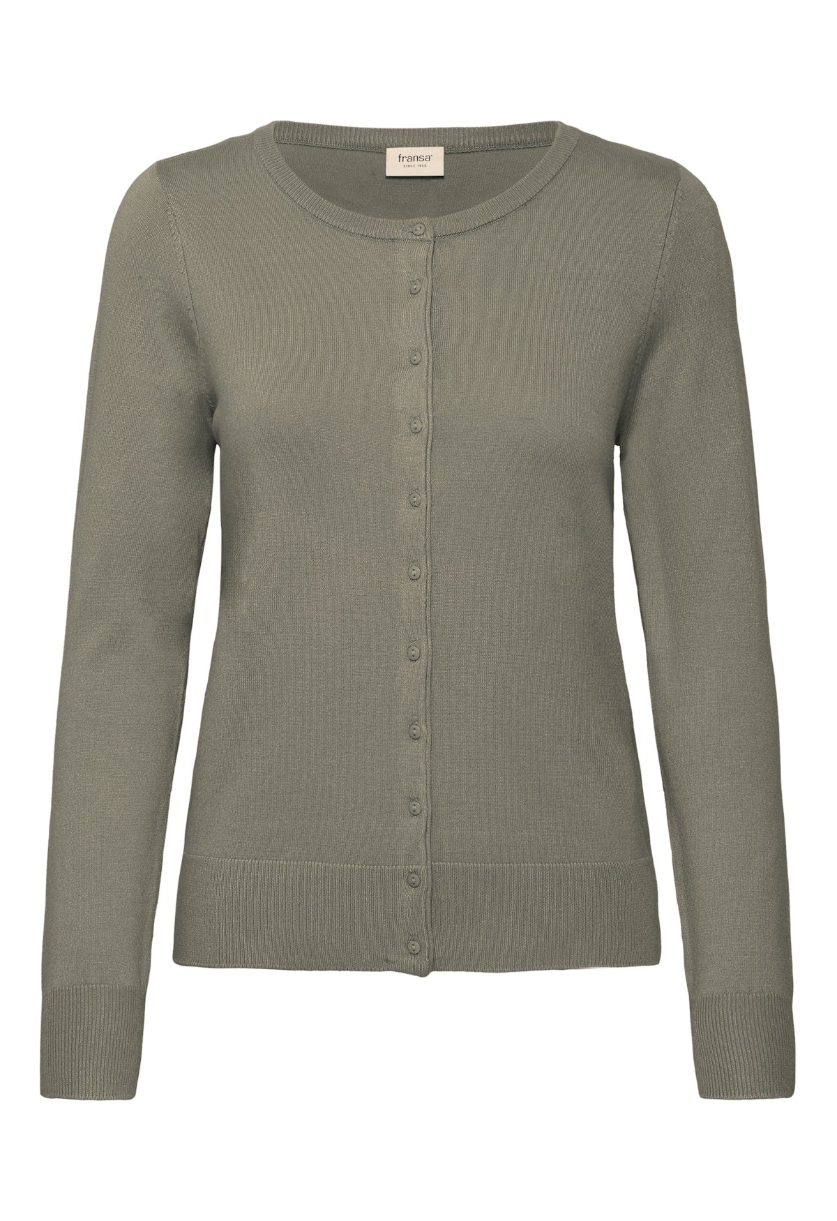 Fransa Basic round neck cardigan 20604187