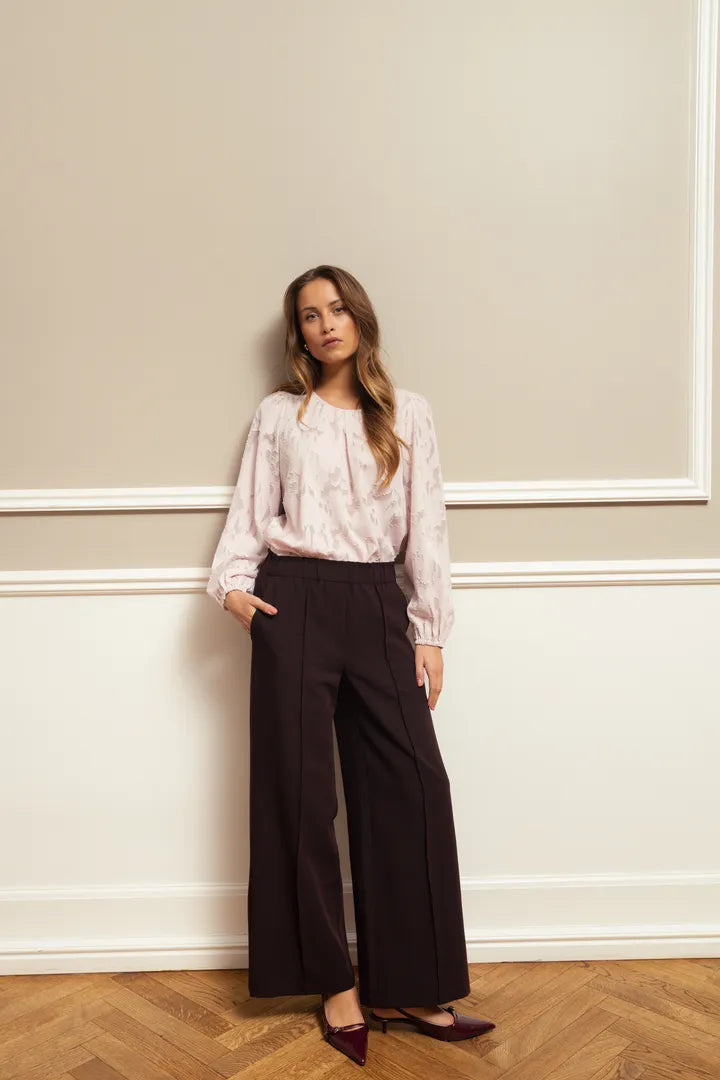 Fransa Wide Leg Smart Trousers in Fudge 20617264