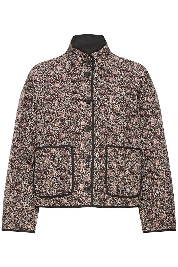 Fransa Paisley print soft quilted jacket 20617085