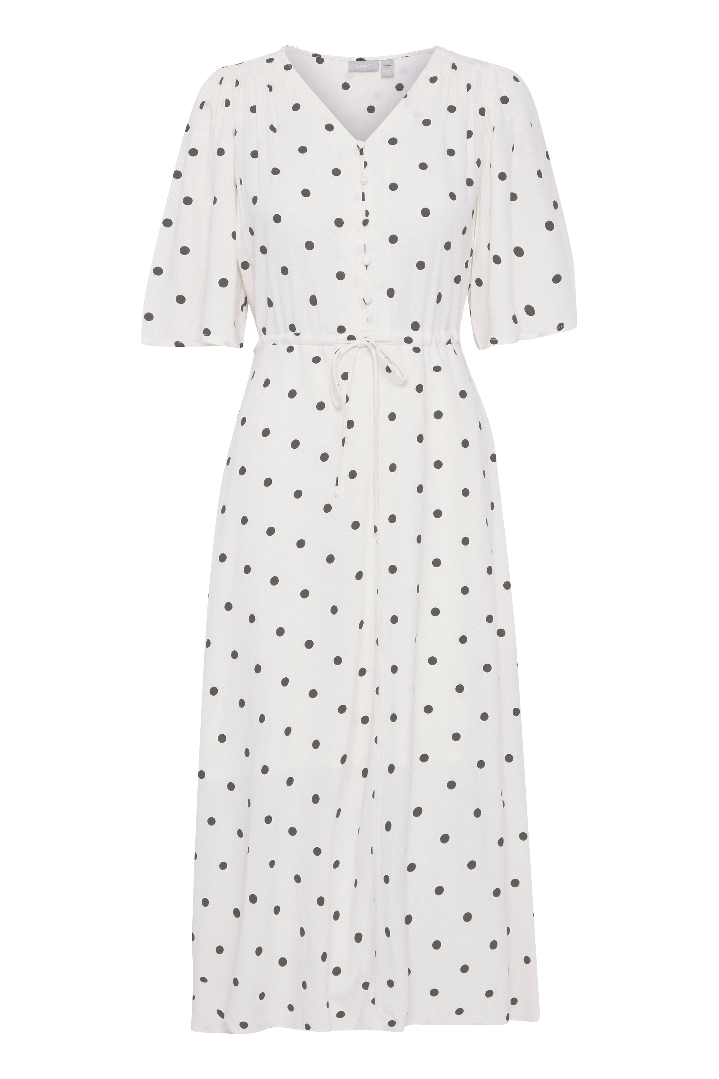 Fransa Polka dot midi dress with drawstring waist and pockets 20613496 2