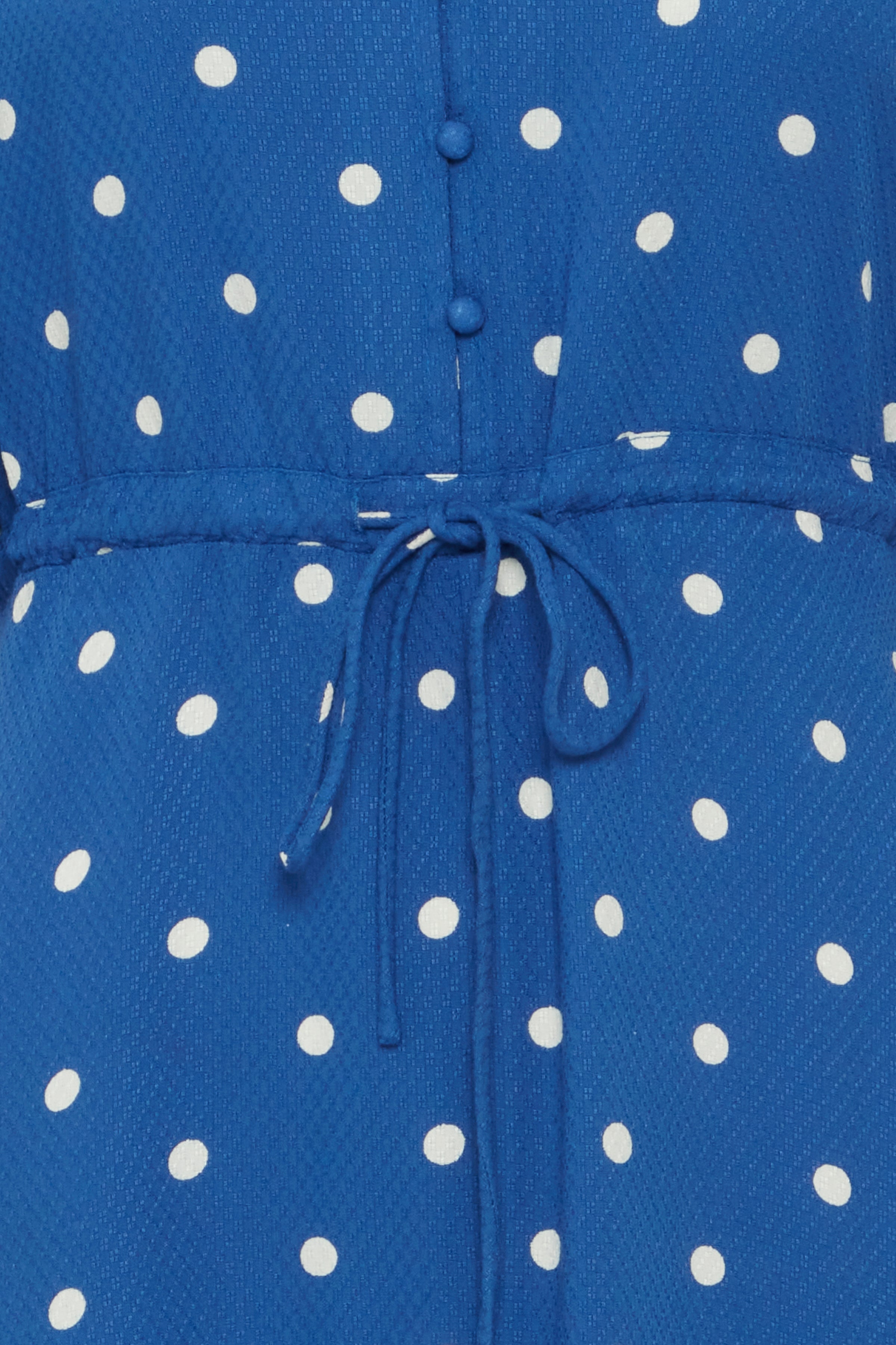 Fransa Polka dot Midi Dress with drawstring waist and pockets20613496 1