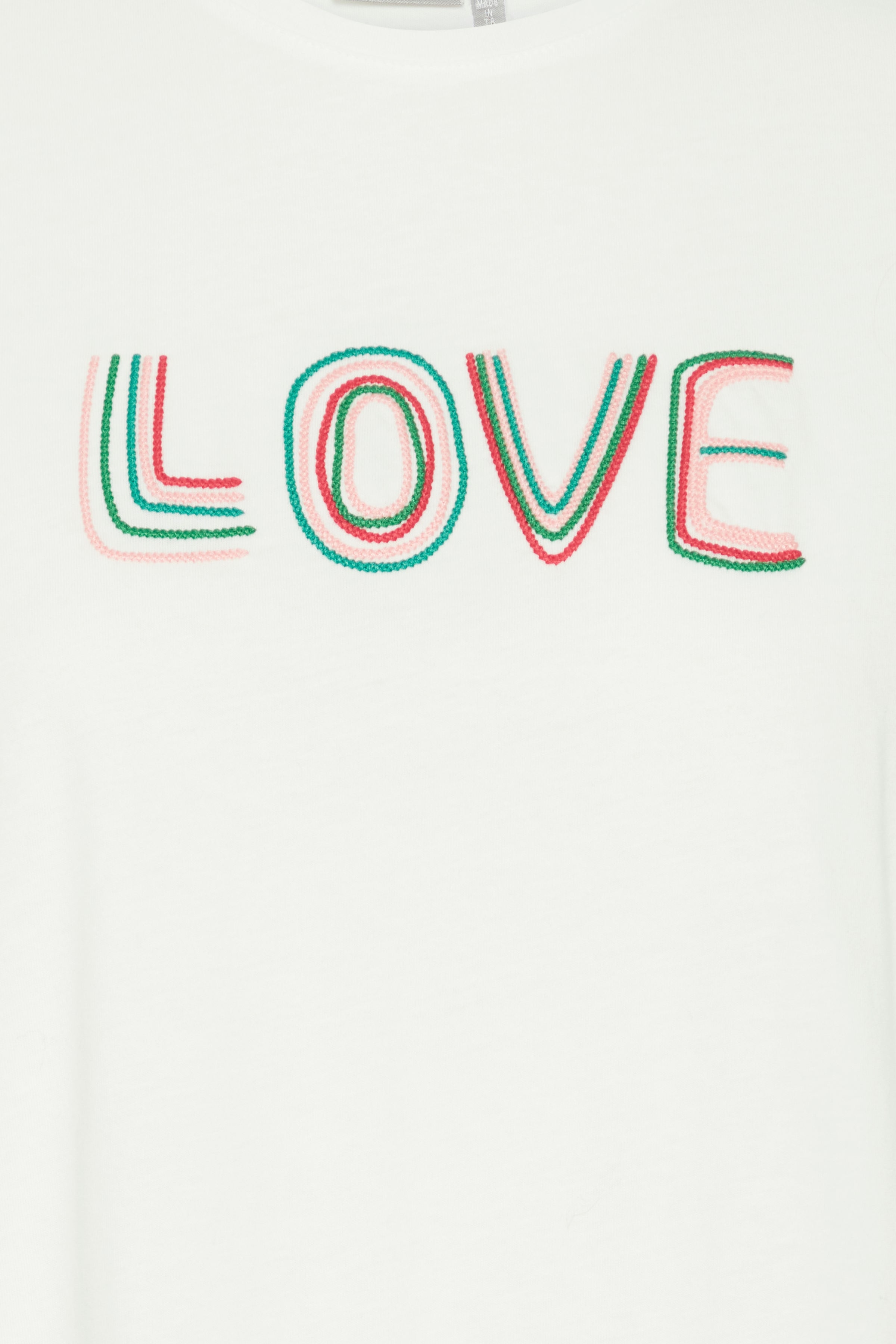 Fransa Cotton Love Logo Round Neck Short Sleeve T Shirt