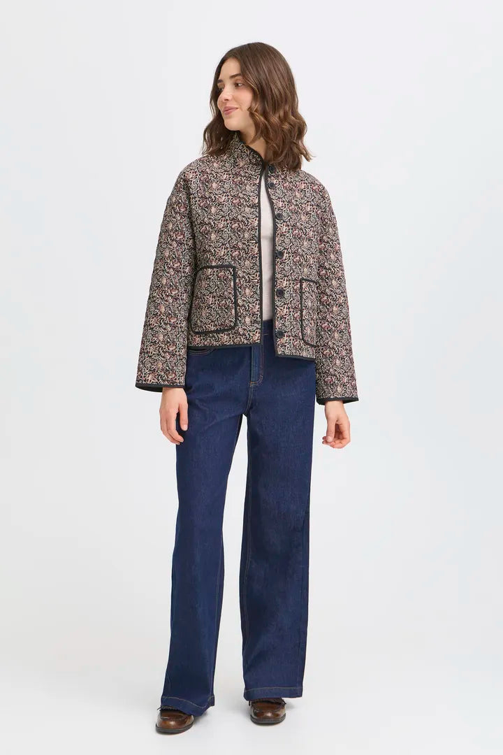 Fransa Paisley print soft quilted jacket 20617085