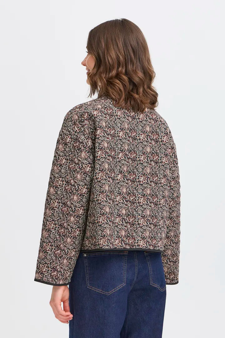Fransa Paisley print soft quilted jacket 20617085