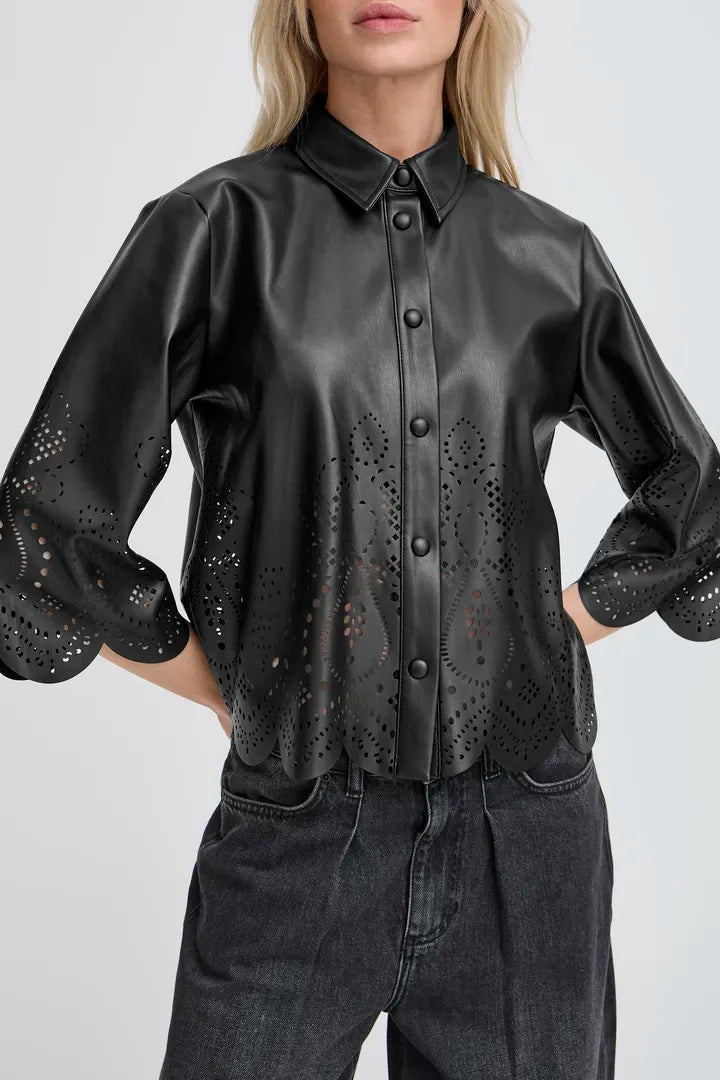 B Young Pu shirt/jacket with cut out detail 20818171