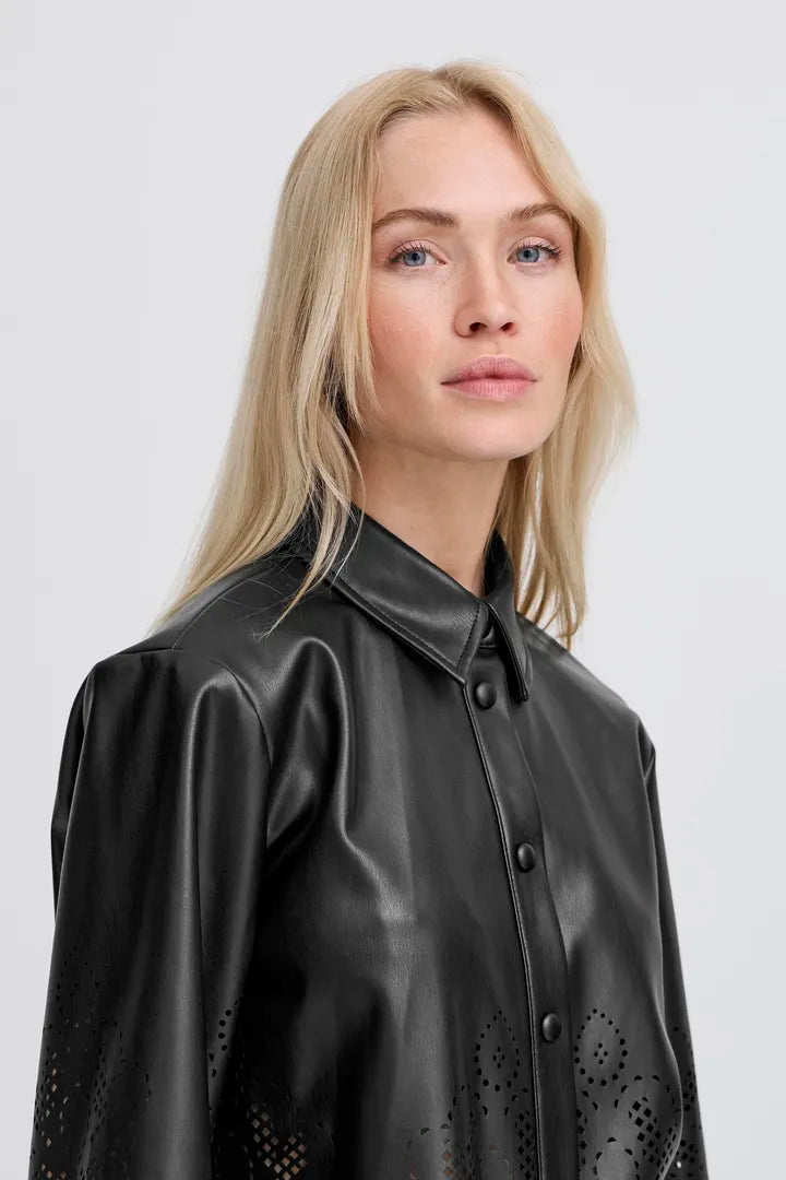 B Young Pu shirt/jacket with cut out detail 20818171