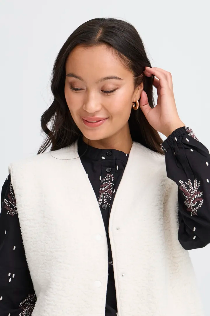 Fransa Teddy Fleece Gilet with pockets 20617286