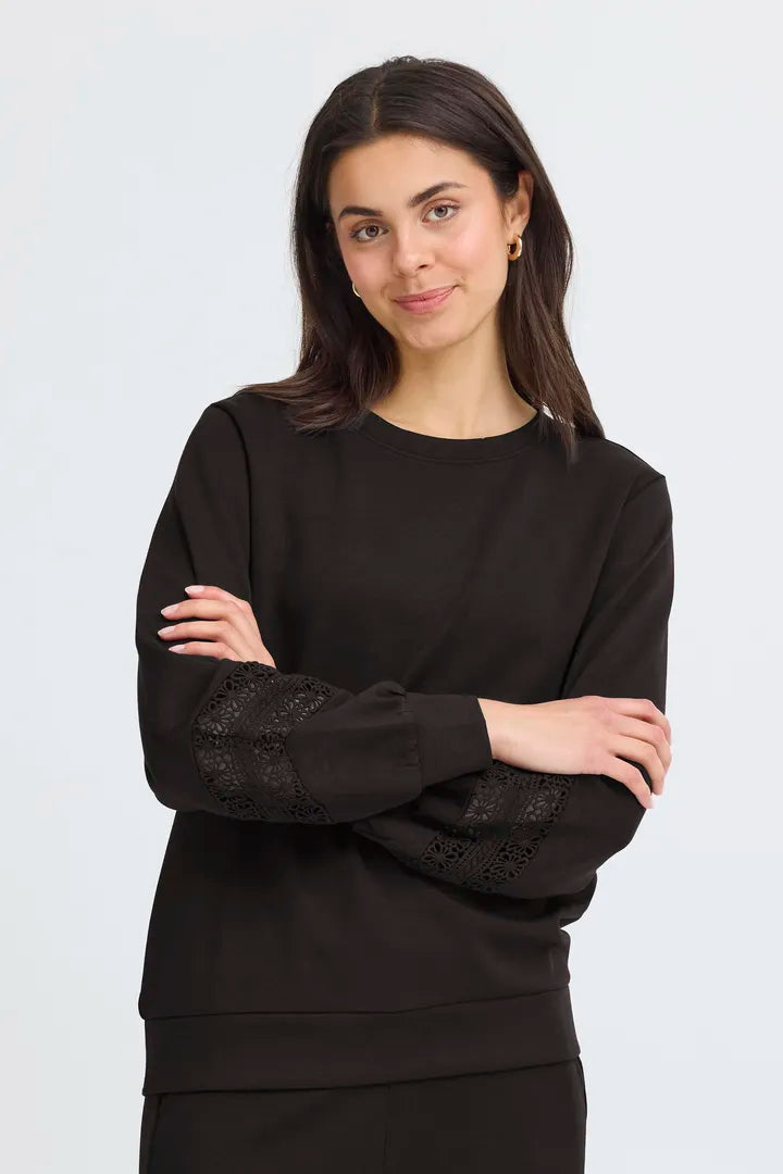 Fransa Aurora Cotten blend Sweatshirt with cut out arm details 20617209