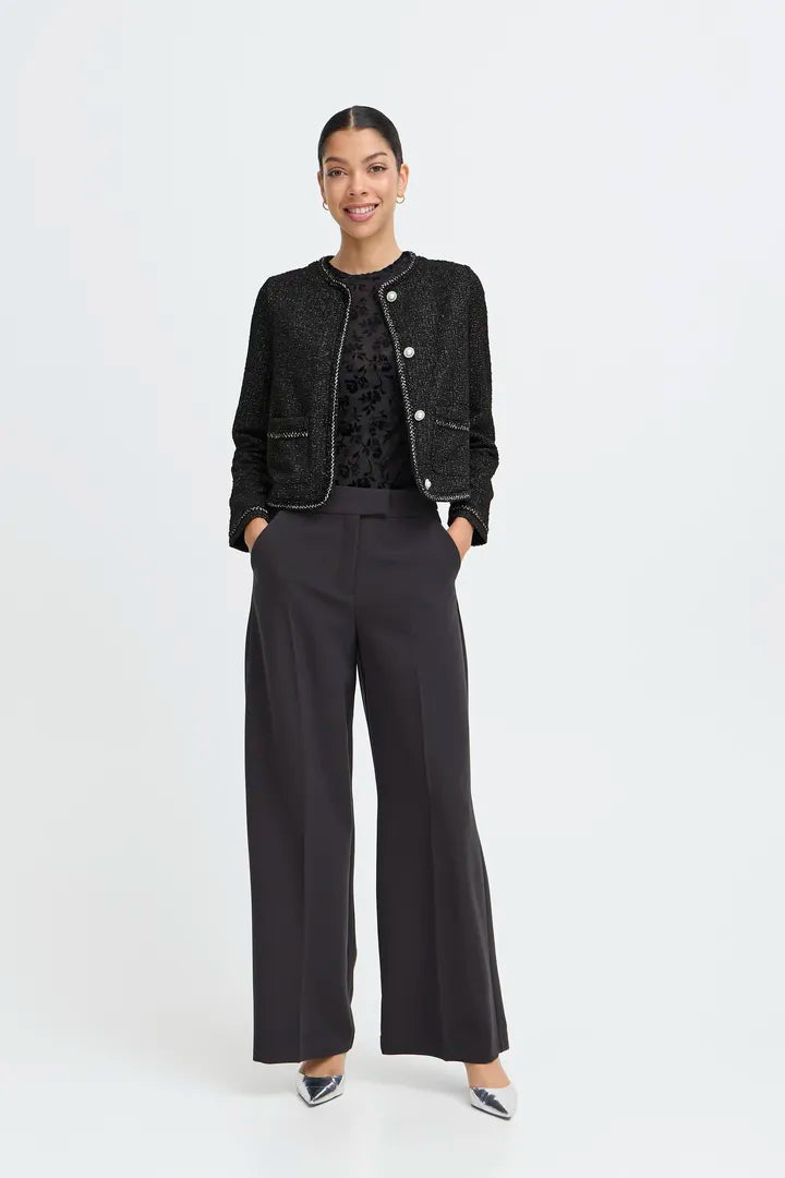 BYoung Tweed look knit jacket with shimmer 20818237