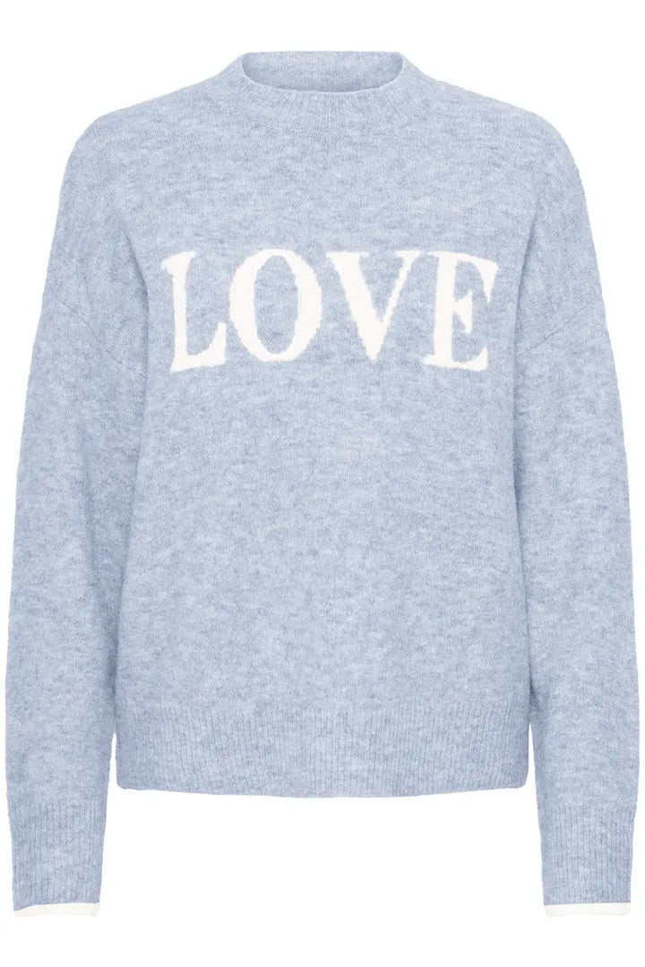 Fransa Baby blue jumper with Love Logo
