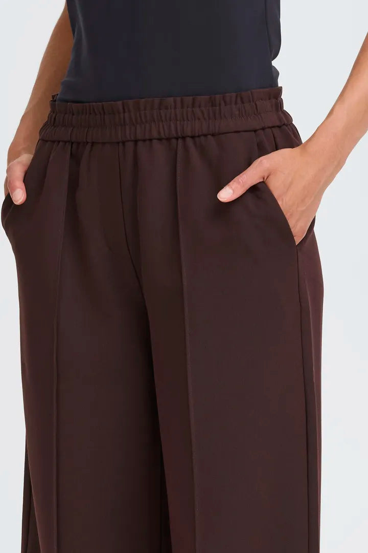 Fransa Wide Leg Smart Trousers in Fudge 20617264