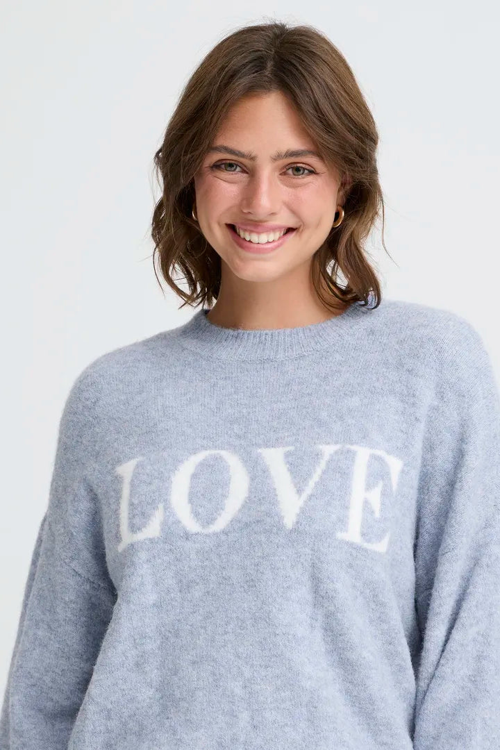 Fransa Baby blue jumper with Love Logo
