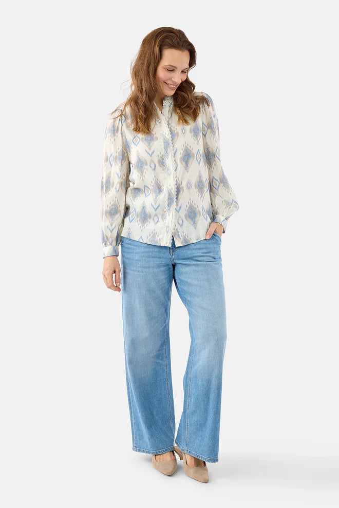 B Copenhagen Long Sleeve Shirt with pretty lace trim 220440