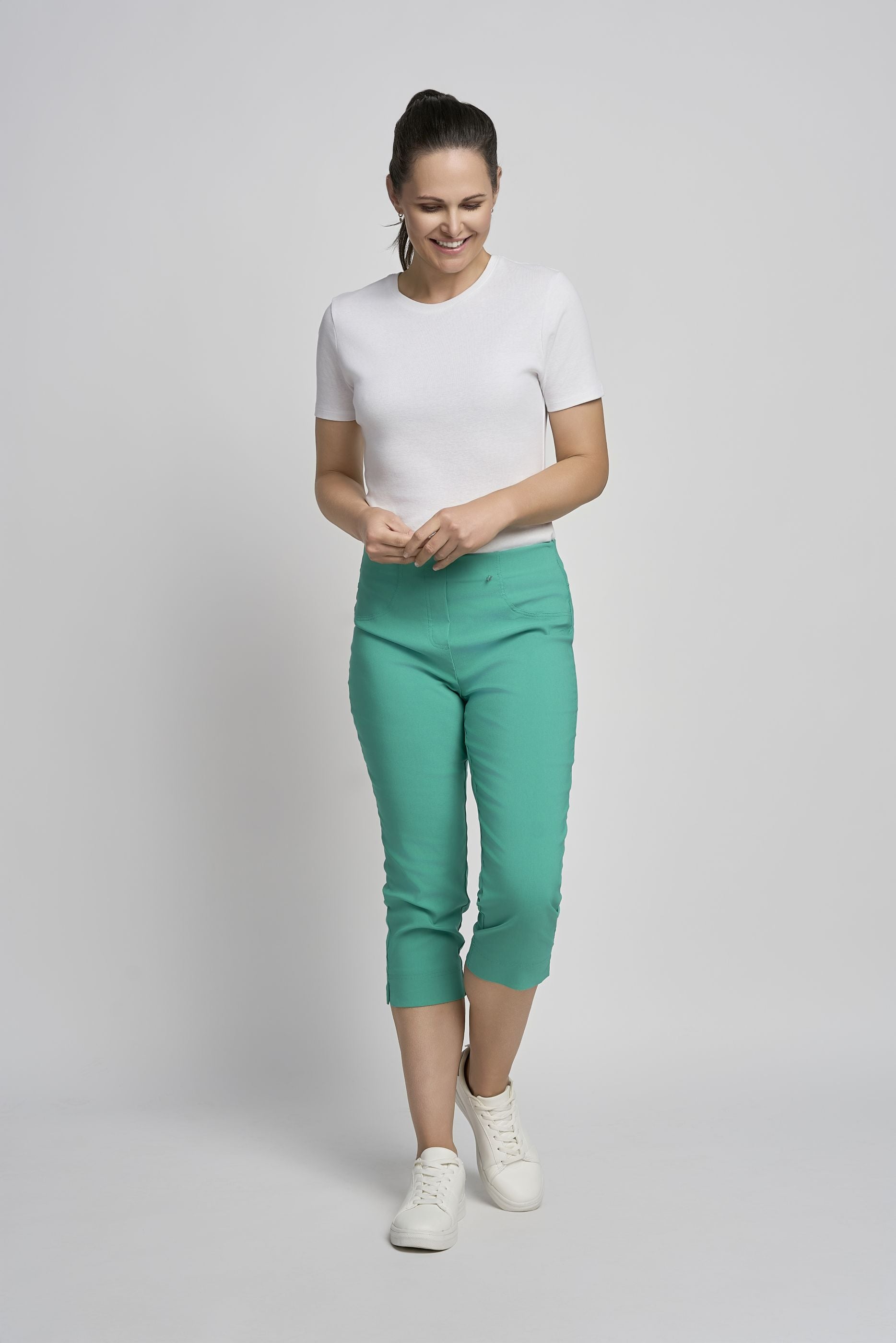 Pinns Stretch Crop Trousers with Back Pockets 226C