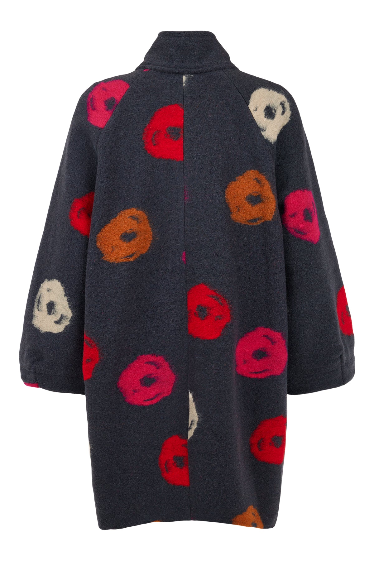 Wool Blend print coat with Hood by NOEN