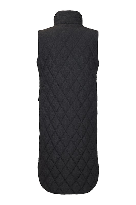 Normann Longline Lightly Quilted Gilet Black 327 4524