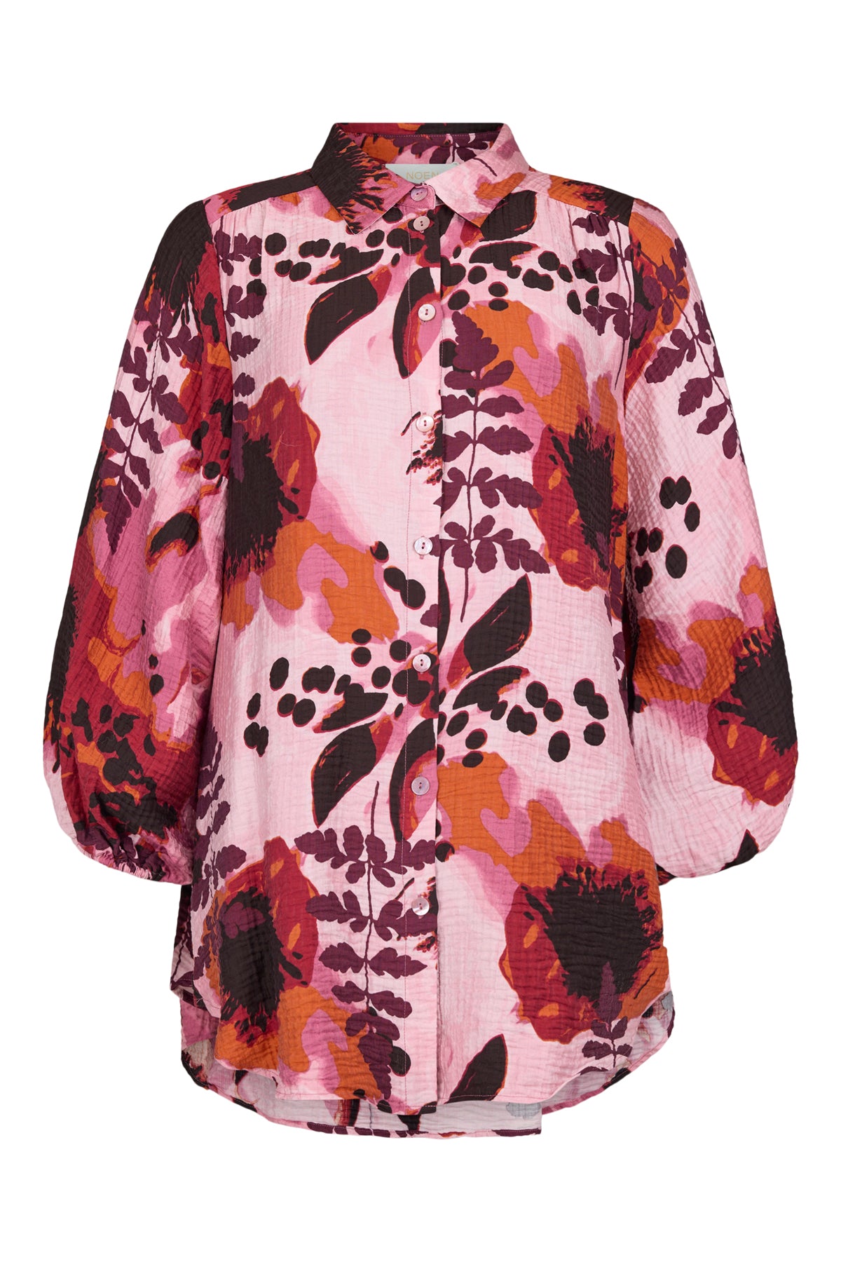 Noen Shirt tunic in Burgundy print with pockets86298