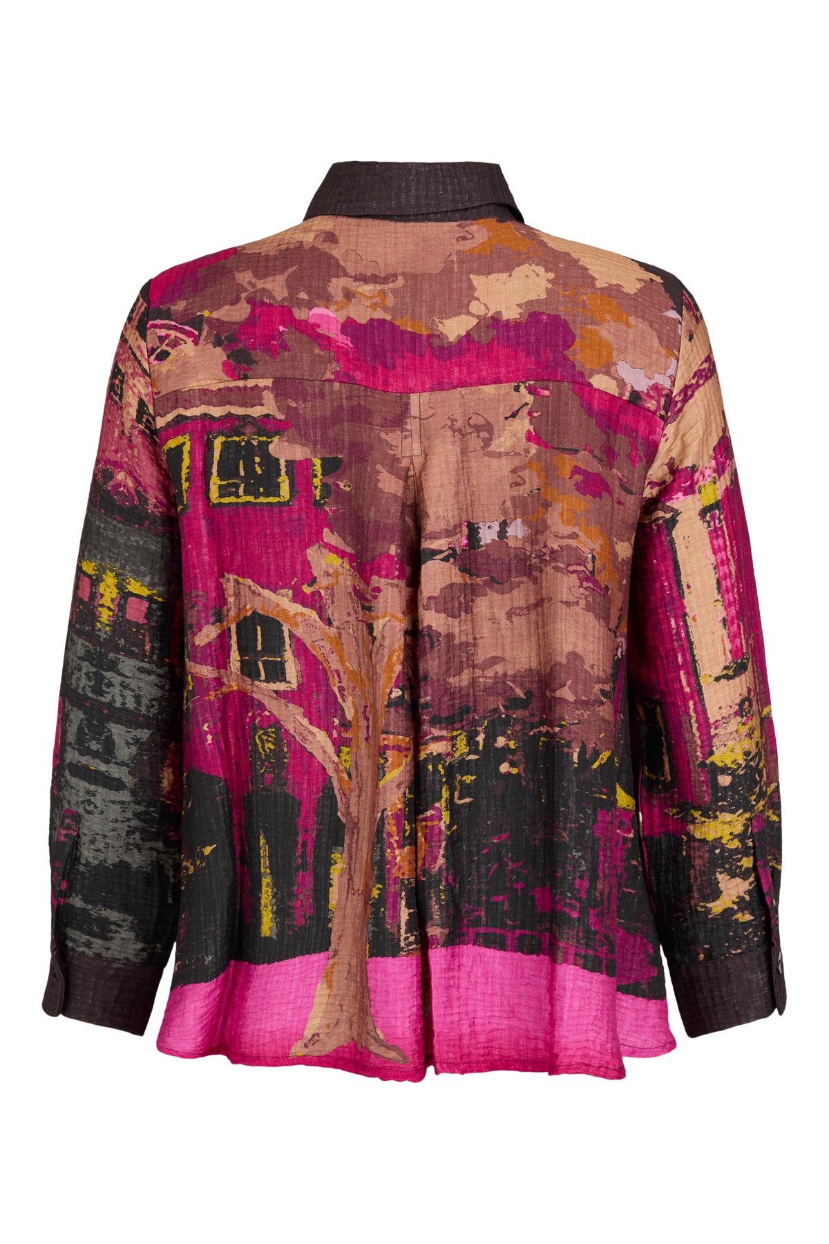 Noen abstract print shirt with contrast collar and cuffs 86315