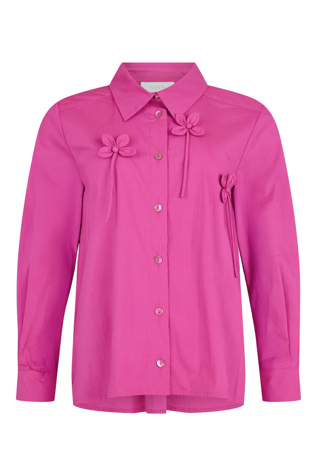 Noen Cotton rich shirt with 3d Flower detail