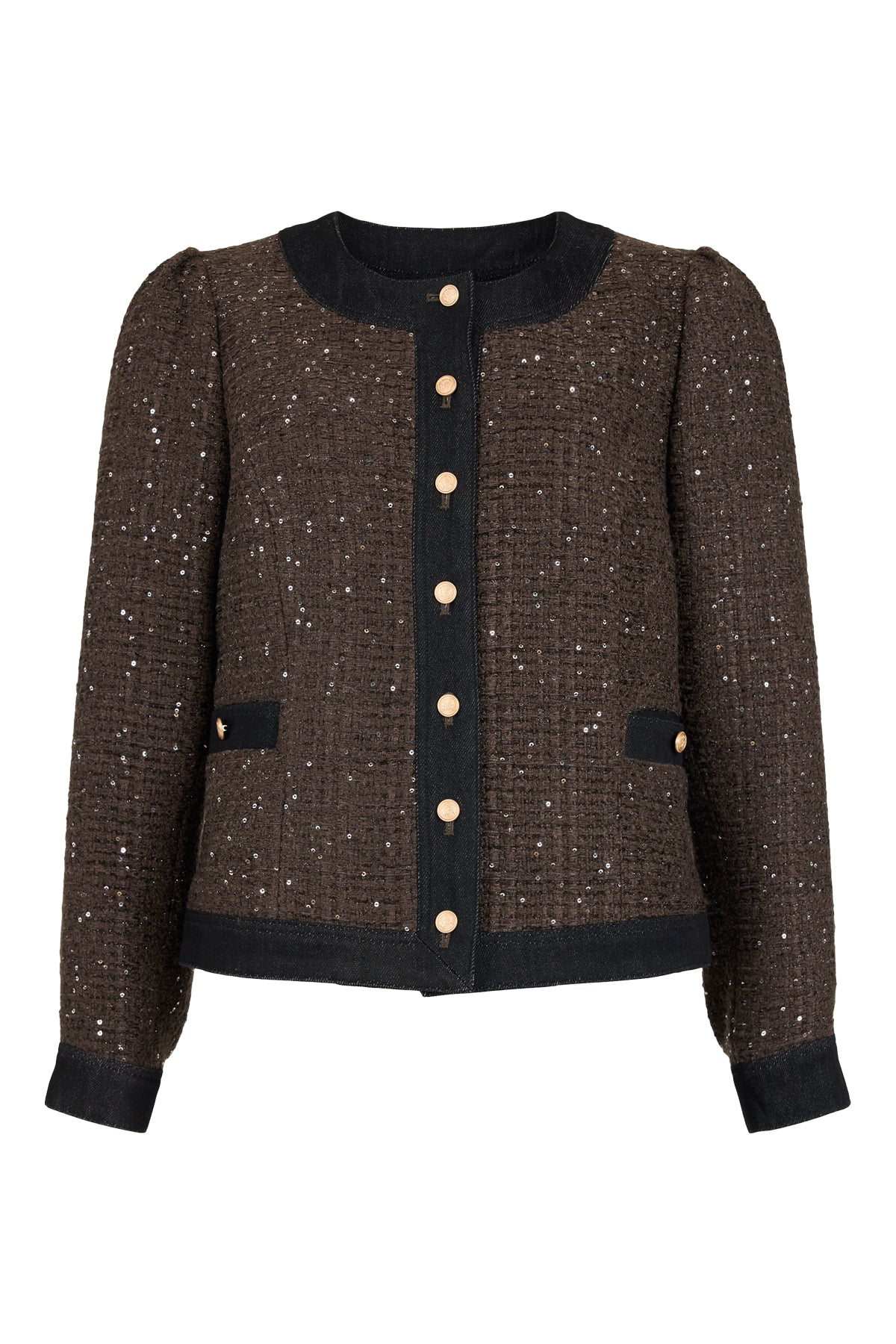Noen Shimmer textured jacket with back peplum detail 87264