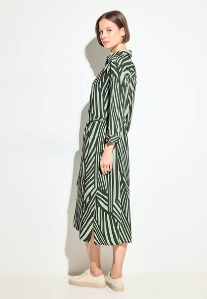 Cecil Pretty Midi Shirt  dress in Green Stripe Mix 143963