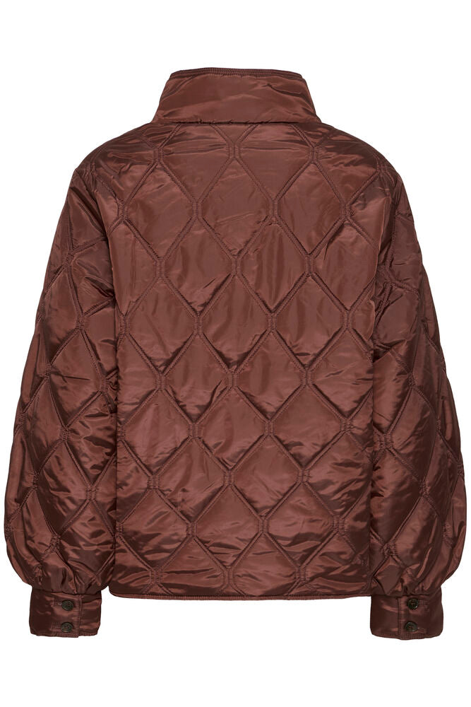 Fransa Diamond Quilted jacket in Rum Raisin 20617827