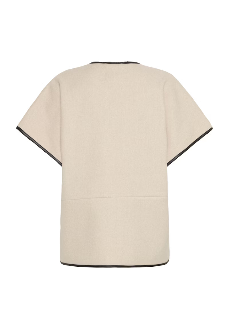 Fransa Short sleeve jacket with PU Trim