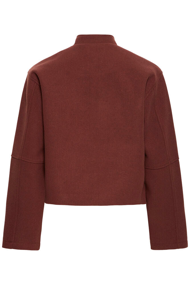 Fransa Jacket with Full Zip and Pockets in Rum Raisin 20618147