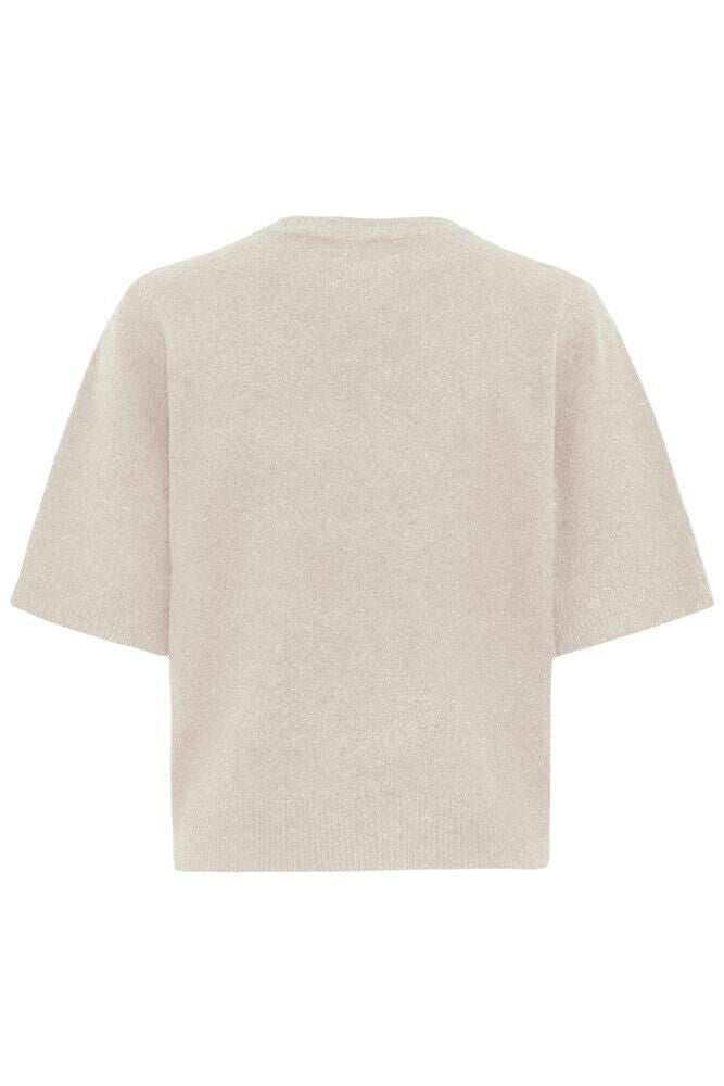Byoung Short-Sleeve Knit with Jewelled Neckline