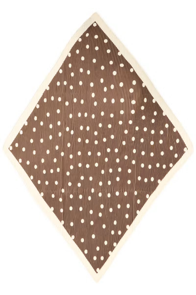 Fransa Pleated neck scarf with cream polka dot print 20618167