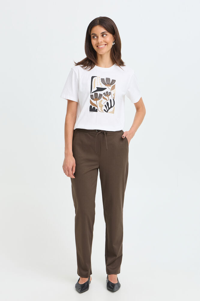 Fransa Soft Jersey Trousers in Deep Brown 20618092Java