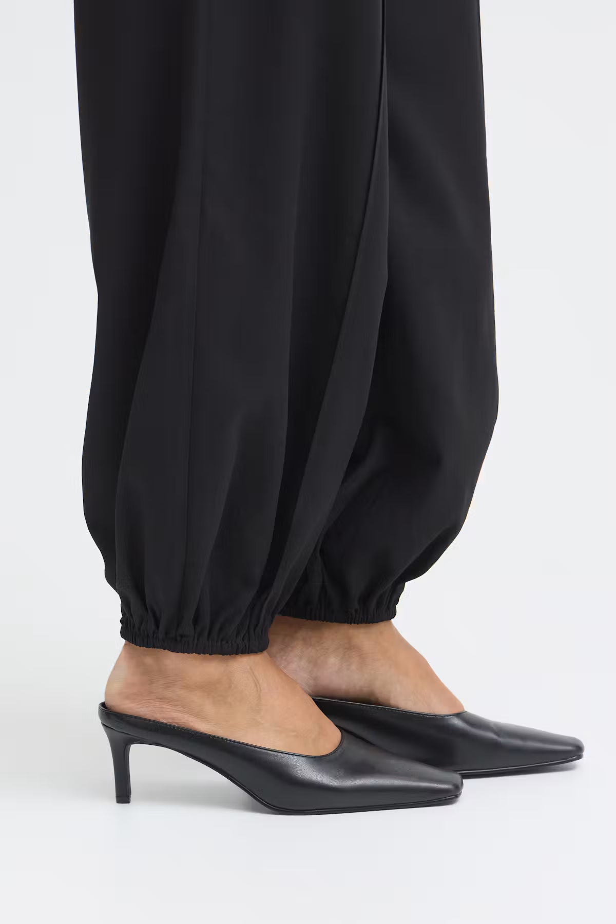 Fransa Nalia Black Balloon-Leg Trousers