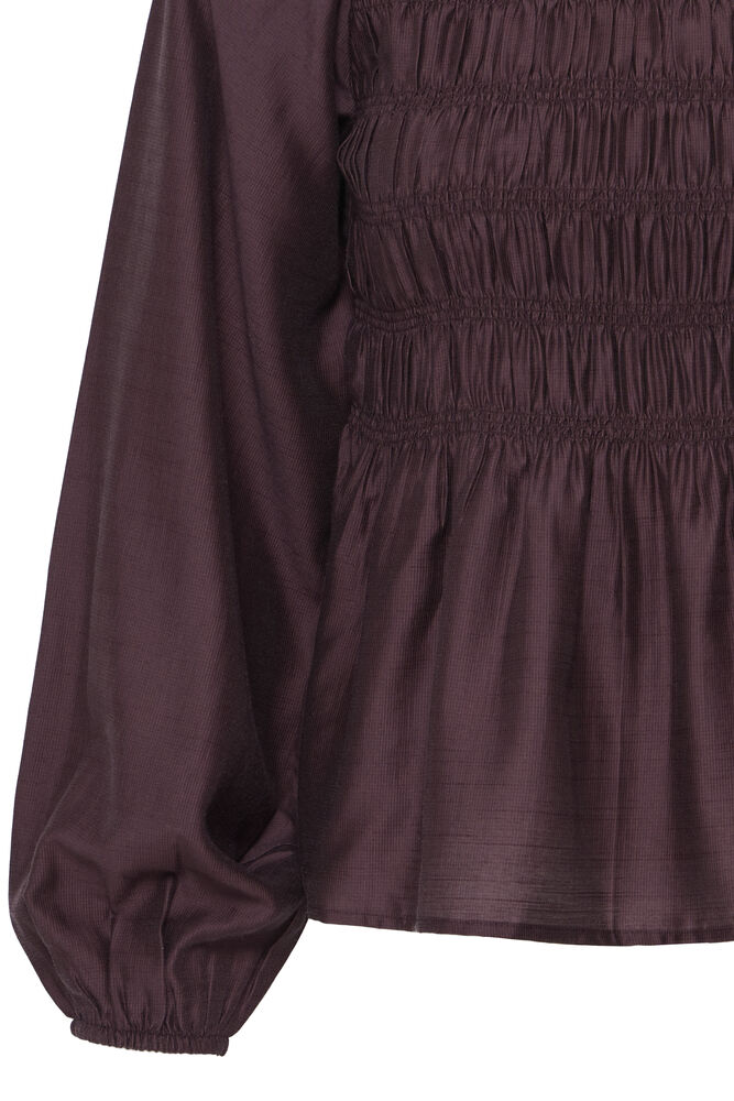 Byoung Shirred Blouse in Fudge 20819718