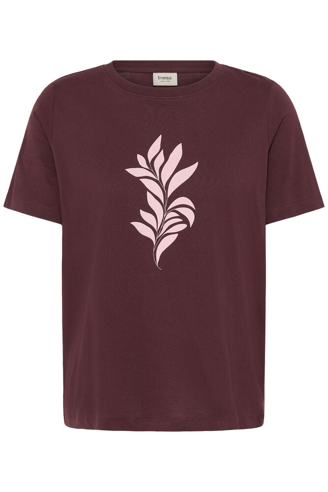 Fransa Pure Cotton Round Neck Short Sleeve T Shirt 20618507