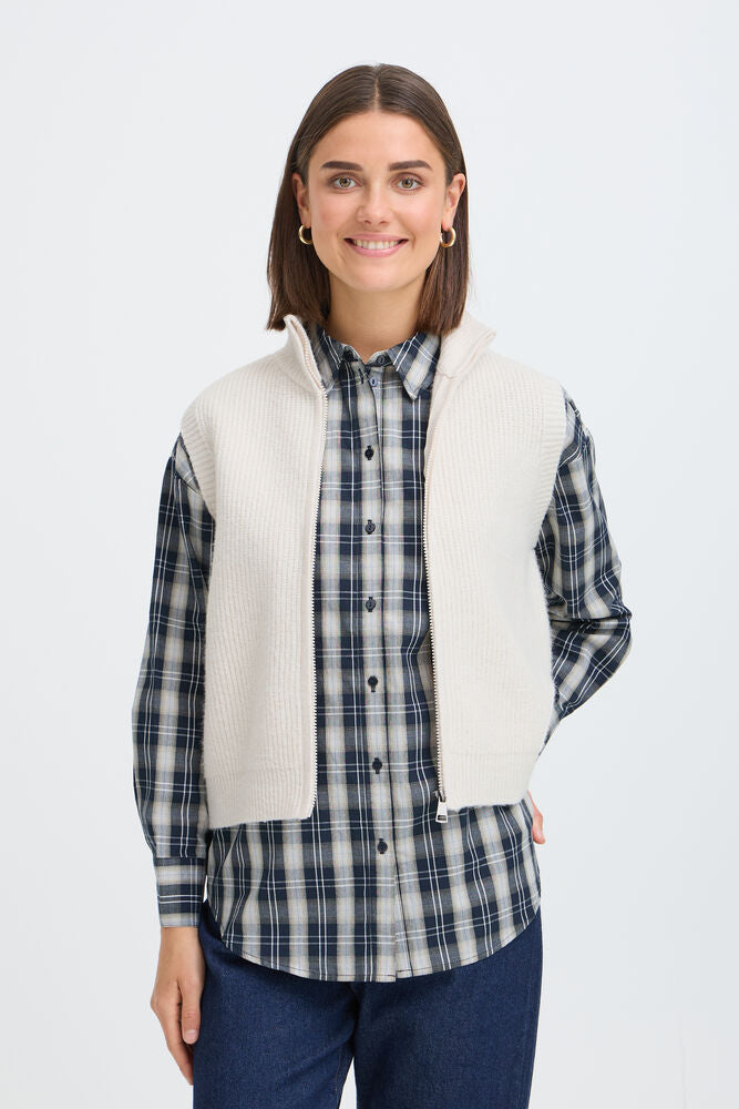 Fransa Knit Waistcoat with zip 20618426