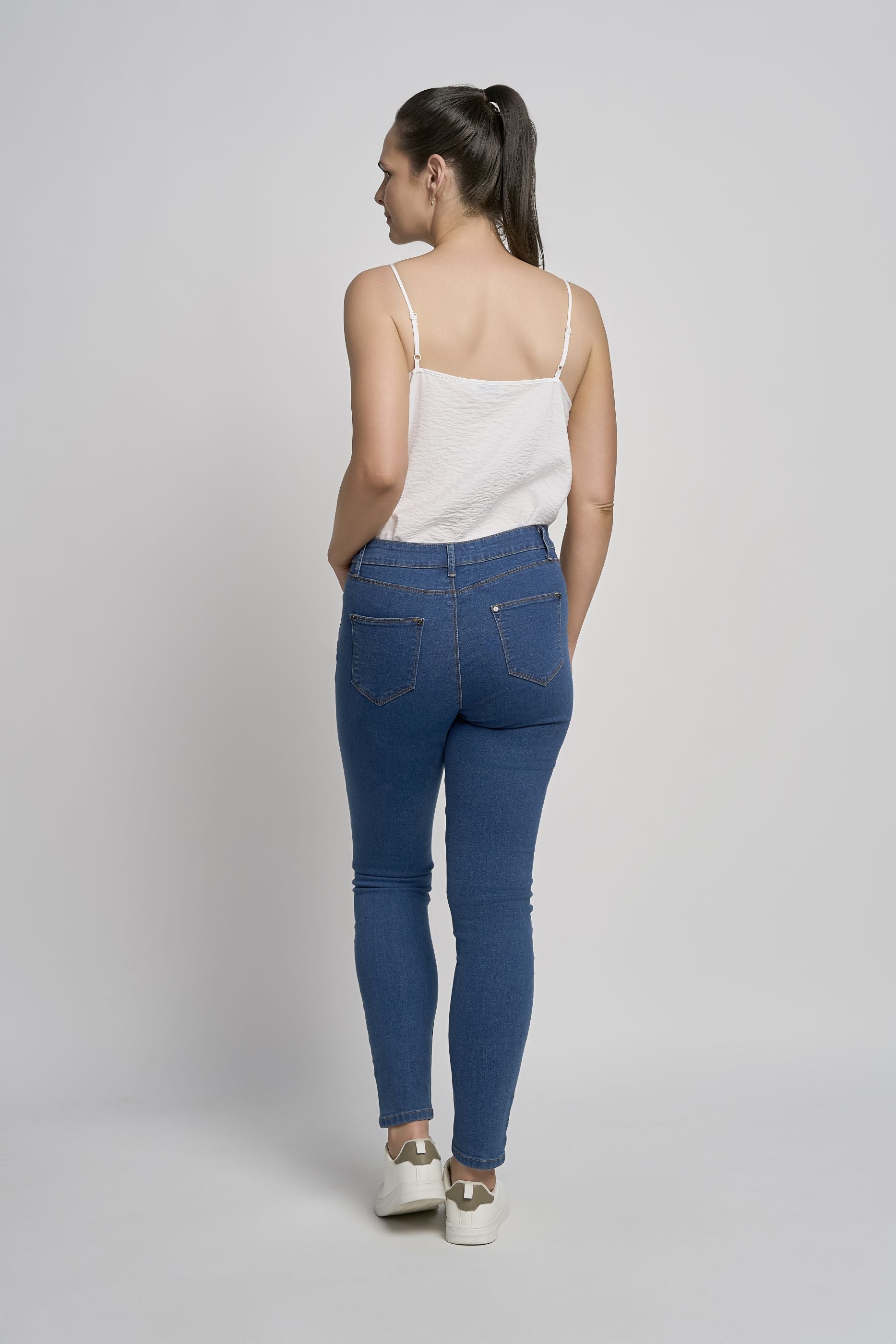 Pinns 407T Med Blue Slim Fit Stretch Denim Jeans