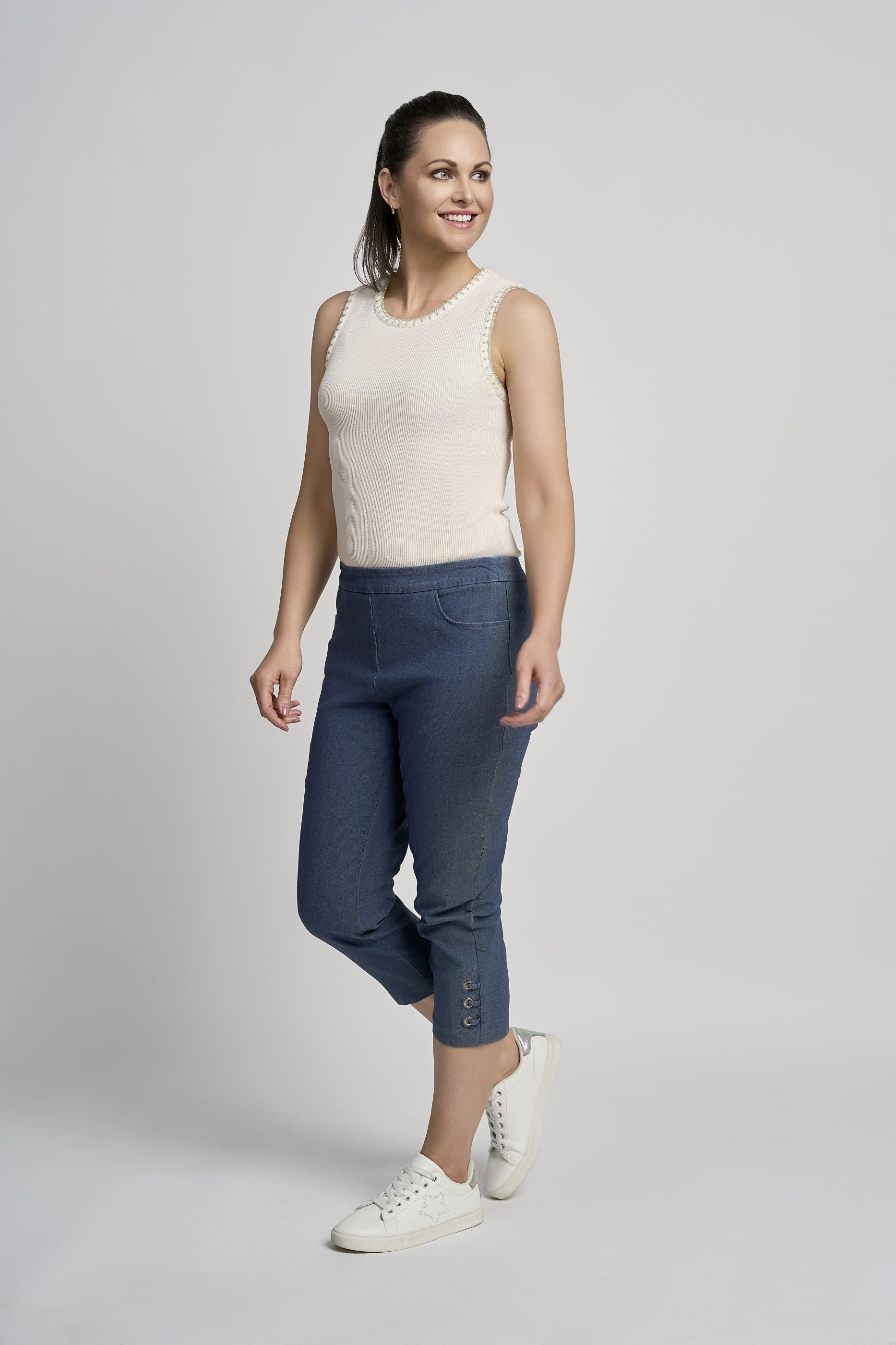 Pinns Figure Sculpting crop trousers with diamante Hem detail 408C 2026